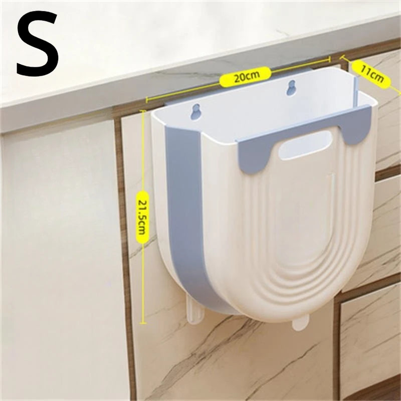 S/L Kitchen Folding Hanging Trash Can Home Bathroom Cabinet Wall Mounted Trash Can Kitchen Accessories