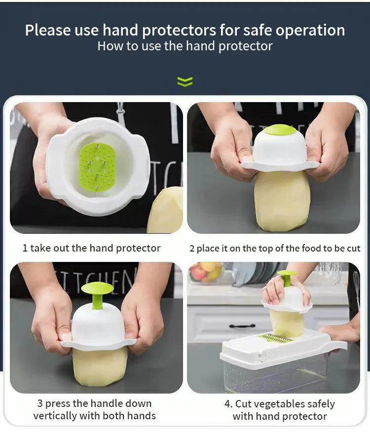 12 in 1 Multifunctional Vegetable Slicer Cutter with Basket Chopper
