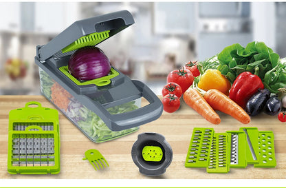 12 in 1 Multifunctional Vegetable Slicer Cutter with Basket Chopper