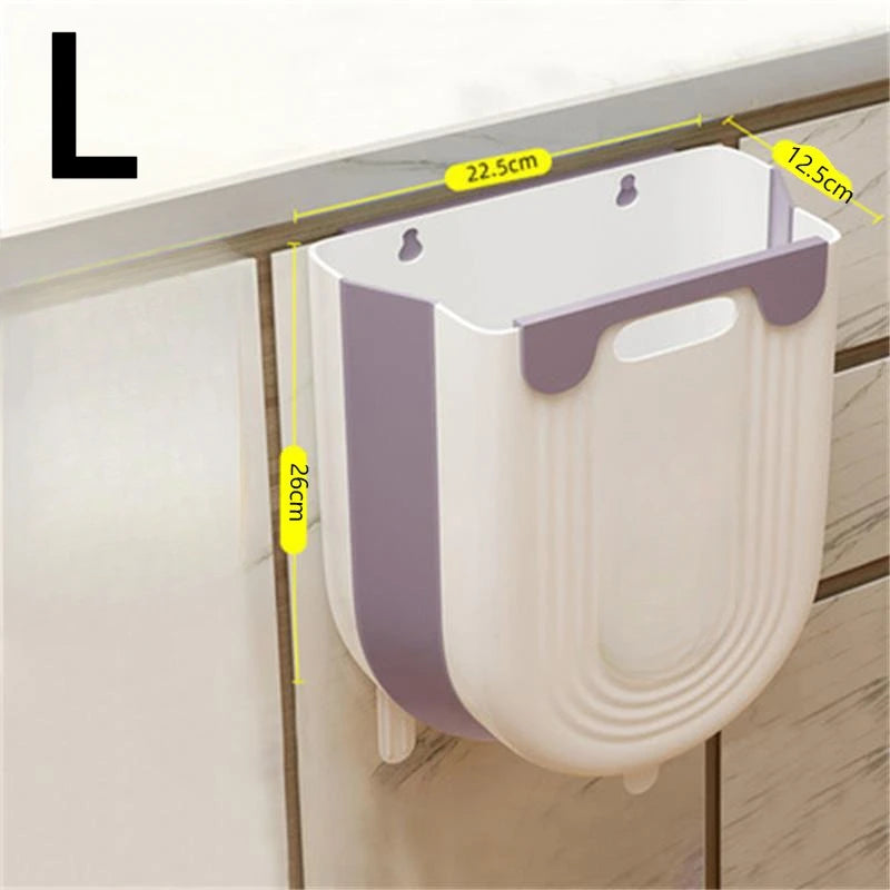 S/L Kitchen Folding Hanging Trash Can Home Bathroom Cabinet Wall Mounted Trash Can Kitchen Accessories