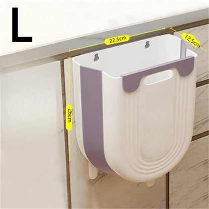 S/L Kitchen Folding Hanging Trash Can Home Bathroom Cabinet Wall Mounted Trash Can Kitchen Accessories
