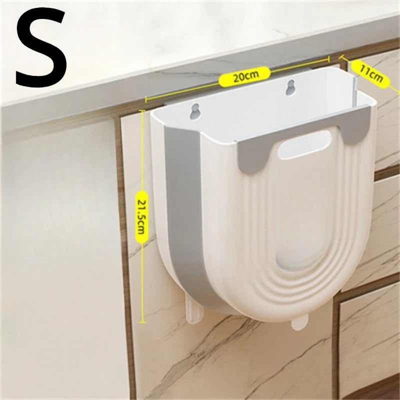 S/L Kitchen Folding Hanging Trash Can Home Bathroom Cabinet Wall Mounted Trash Can Kitchen Accessories
