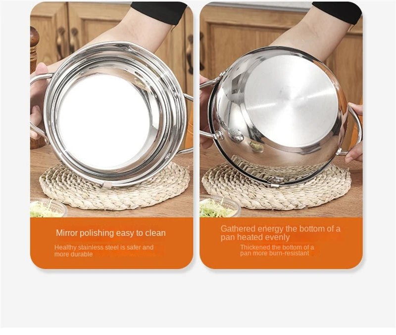 Japanese Deep Frying Pot with Thermometer Stainless Steel Fryer