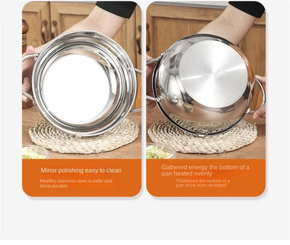 Japanese Deep Frying Pot with Thermometer Stainless Steel Fryer