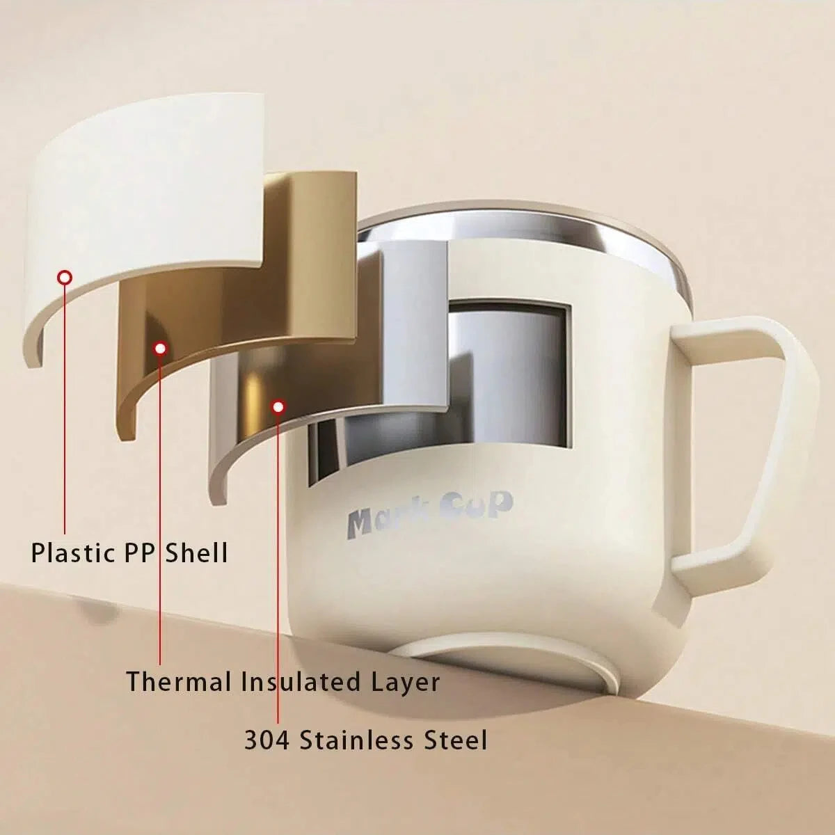400ML Insulated Coffee Mug 304 Stainless Steel Double Wall Cup