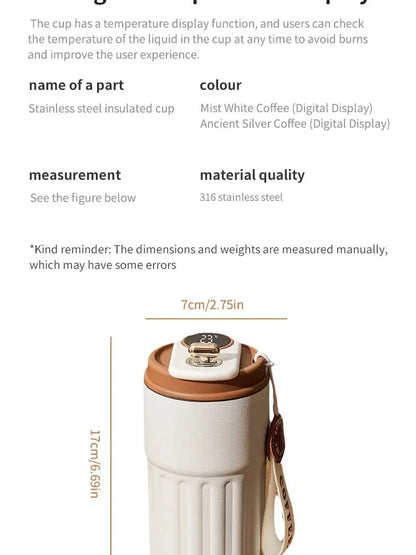 Smart Temperature Display Stainless Steel Insulated Coffee Cup
