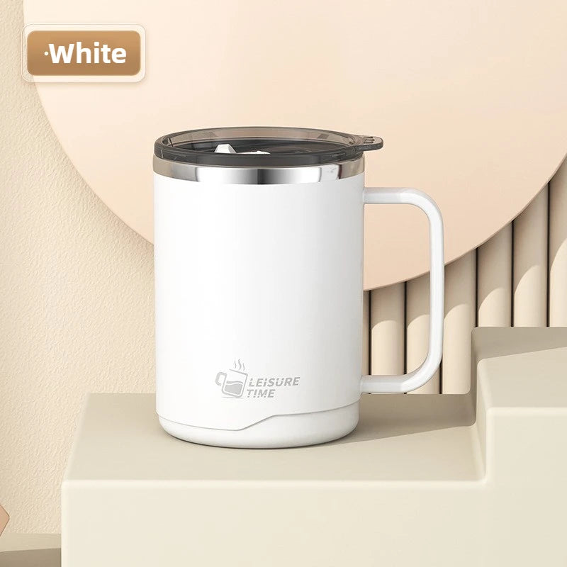 450ML Insulated Coffee Cup with Handle Lid Straw Travel Mug