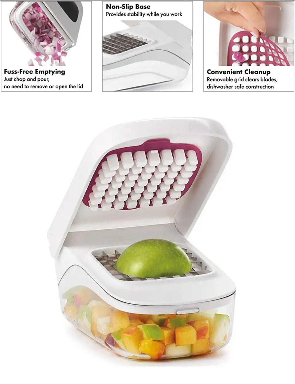 Vegetable Chopper with Storage Container Onion Fruit Dicer Cutter
