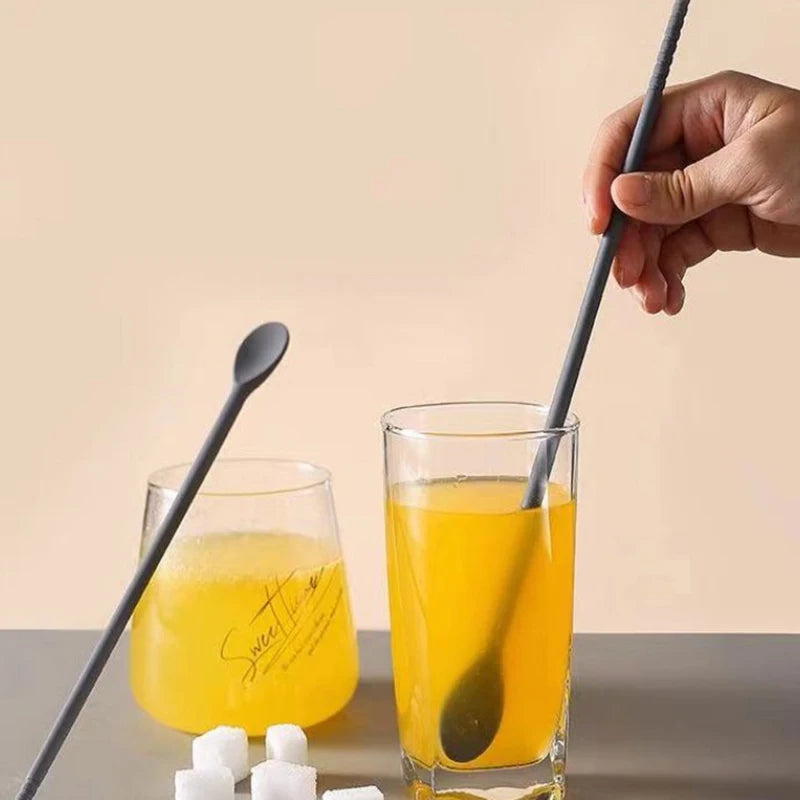 Reusable Silicone Spoon Chopsticks Beverage Stirring