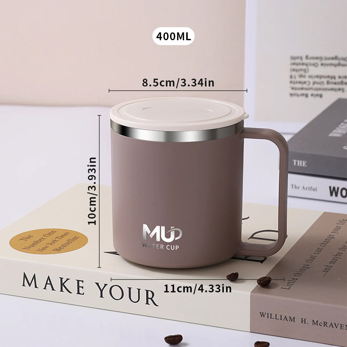 400ML Insulated Coffee Mug 304 Stainless Steel Double Wall Cup
