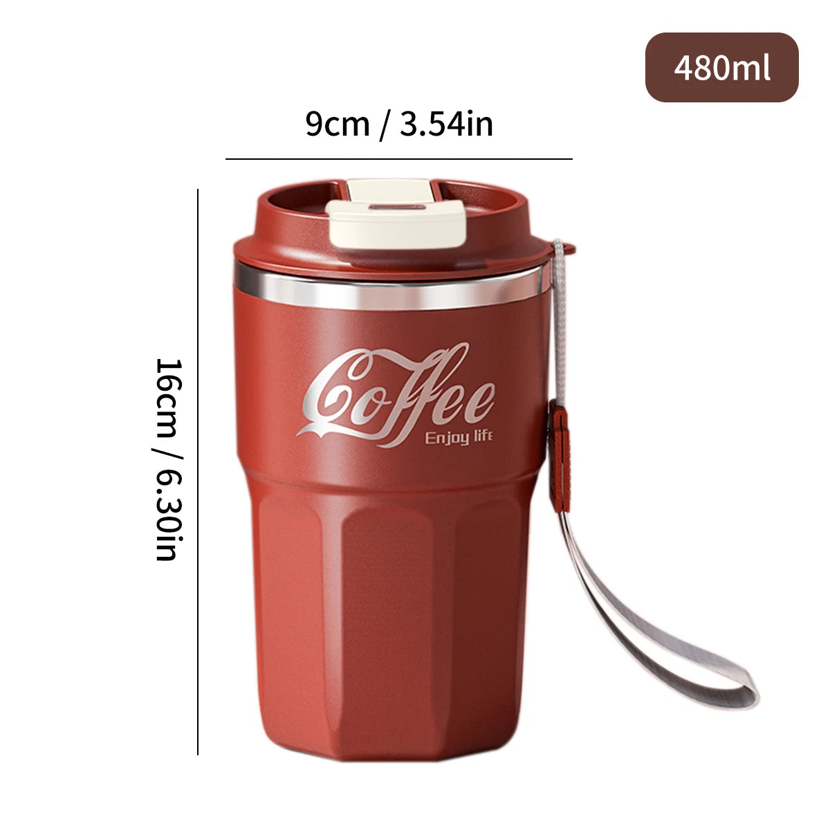 304 Stainless Steel Thermal Bottle 400/480ML Insulated Coffee Mug