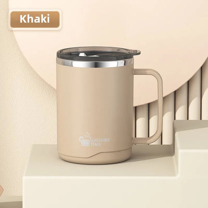 450ML Insulated Coffee Cup with Handle Lid Straw Travel Mug