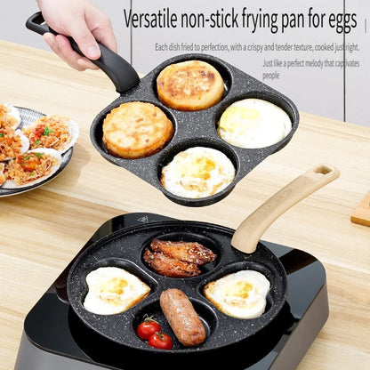 4-in-1 Non Stick Cast Iron Egg Cooker Multi Section Frying Pan