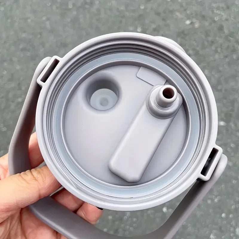 2L Stainless Steel Insulated Tumbler with Handle & Straw Bottle