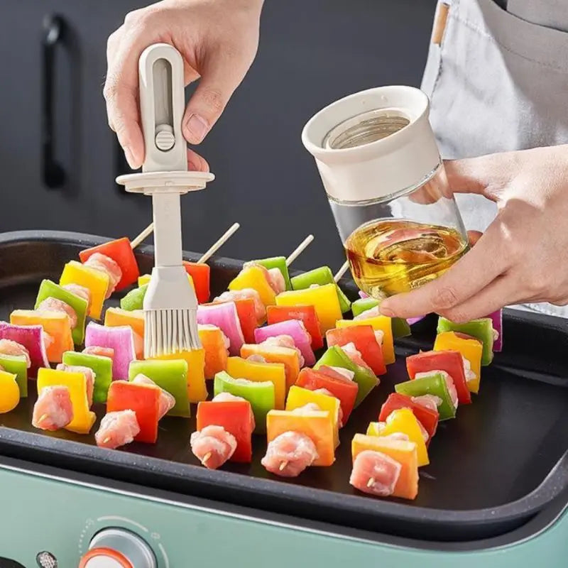 Oil Dispenser Bottle with Silicone Brush BPA-Free BBQ Cooking Set