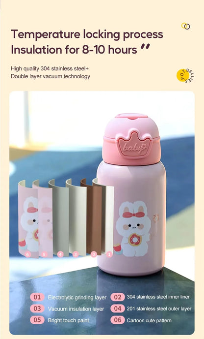 500ml Unicorn Kids Thermos Bottle Cute Stainless Steel Water Cup