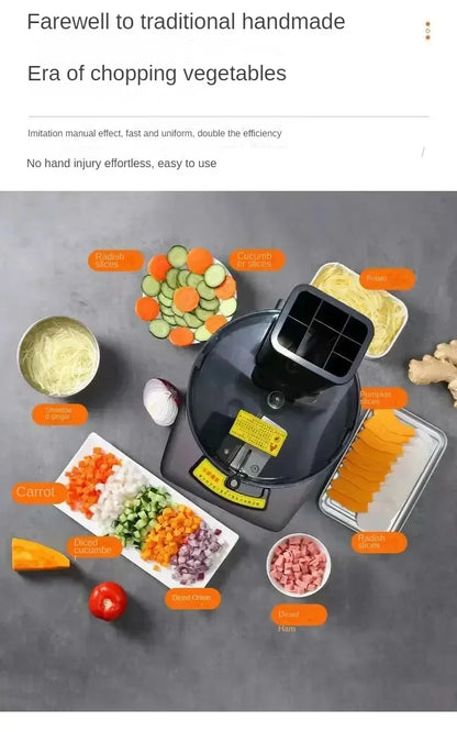 Commercial Vegetable Chopper 3 in1 Multifunctional Electric Cutting Machine Carrot Potato Slice Shred Diced Food Processor