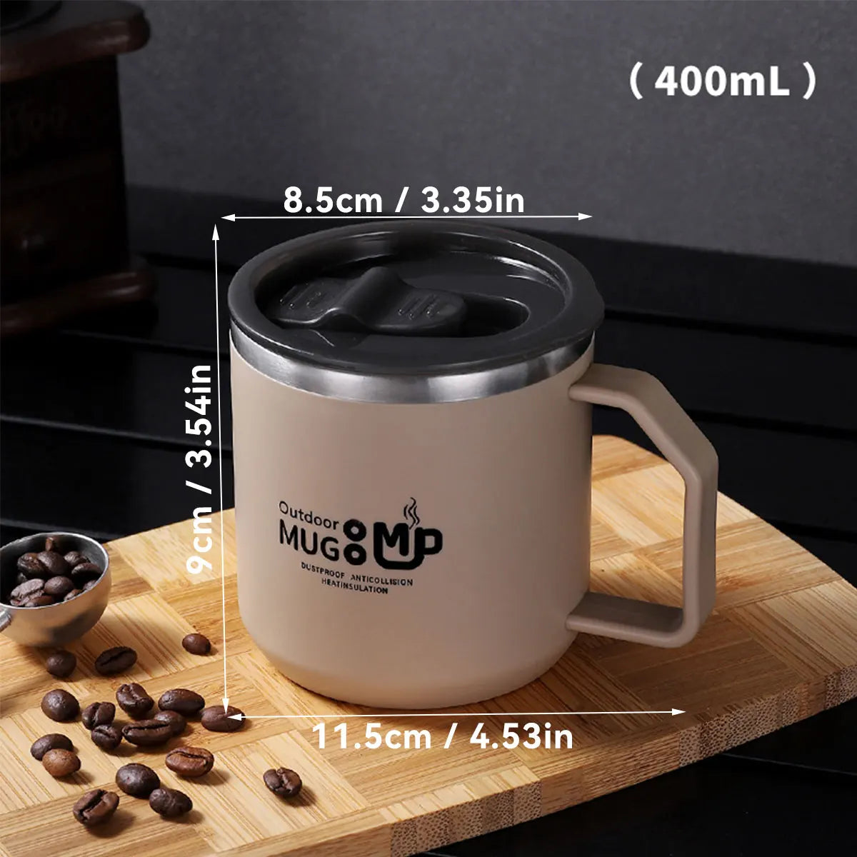 400ML Insulated Coffee Mug 304 Stainless Steel Double Wall Cup