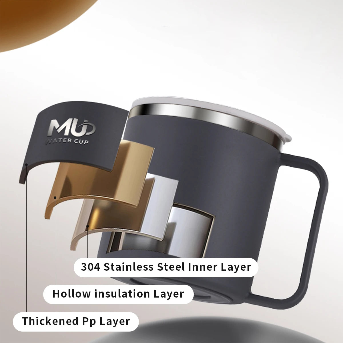 400ML Insulated Coffee Mug 304 Stainless Steel Double Wall Cup