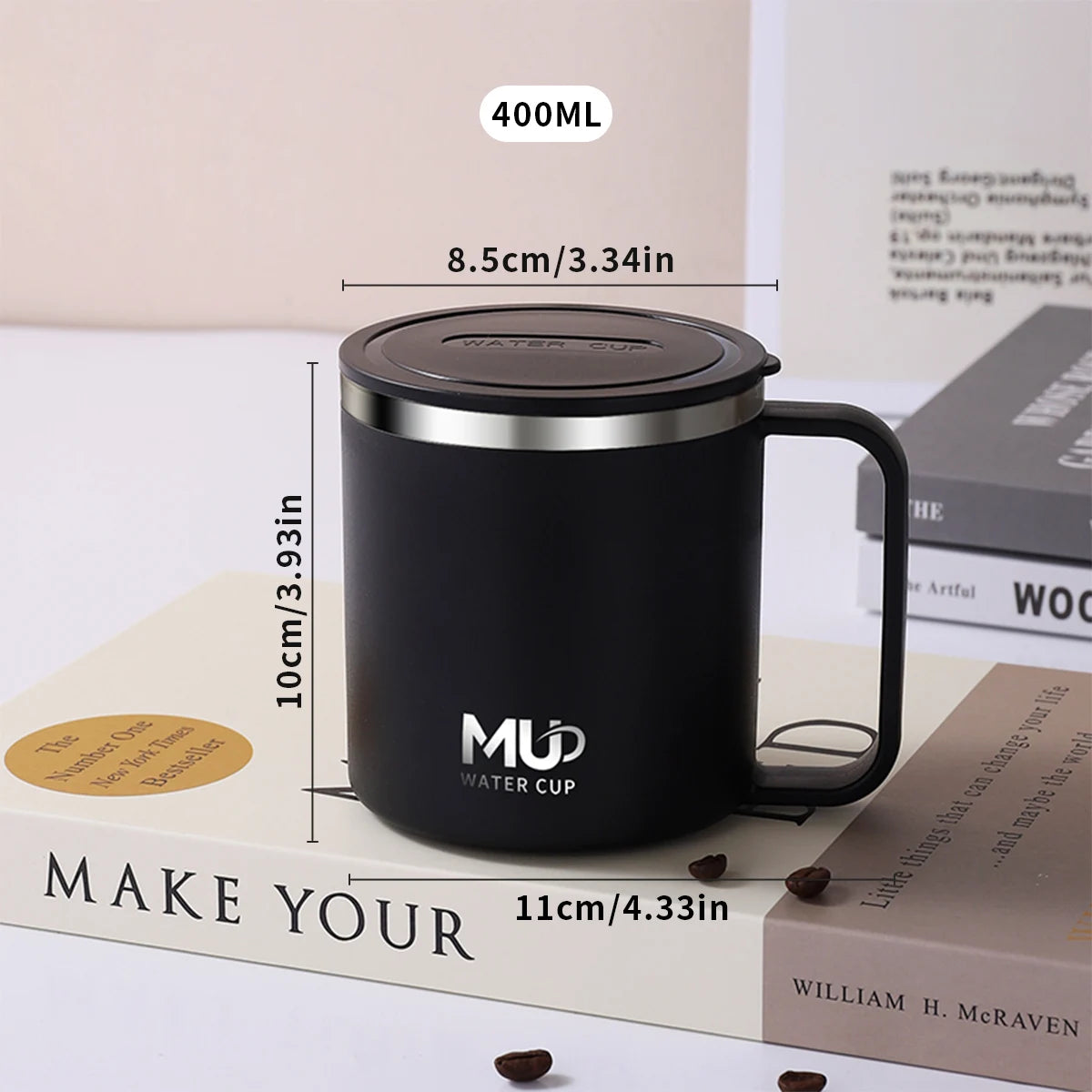 400ML Insulated Coffee Mug 304 Stainless Steel Double Wall Cup