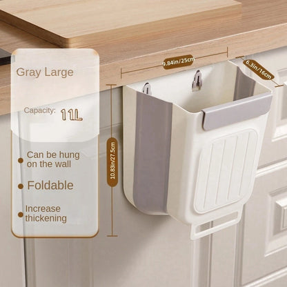 Wall Mounted Foldable Kitchen Trash Can Cabinet Door Hanging Bin