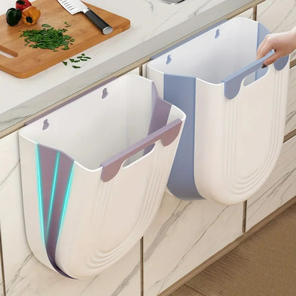 S/L Kitchen Folding Hanging Trash Can Home Bathroom Cabinet Wall Mounted Trash Can Kitchen Accessories