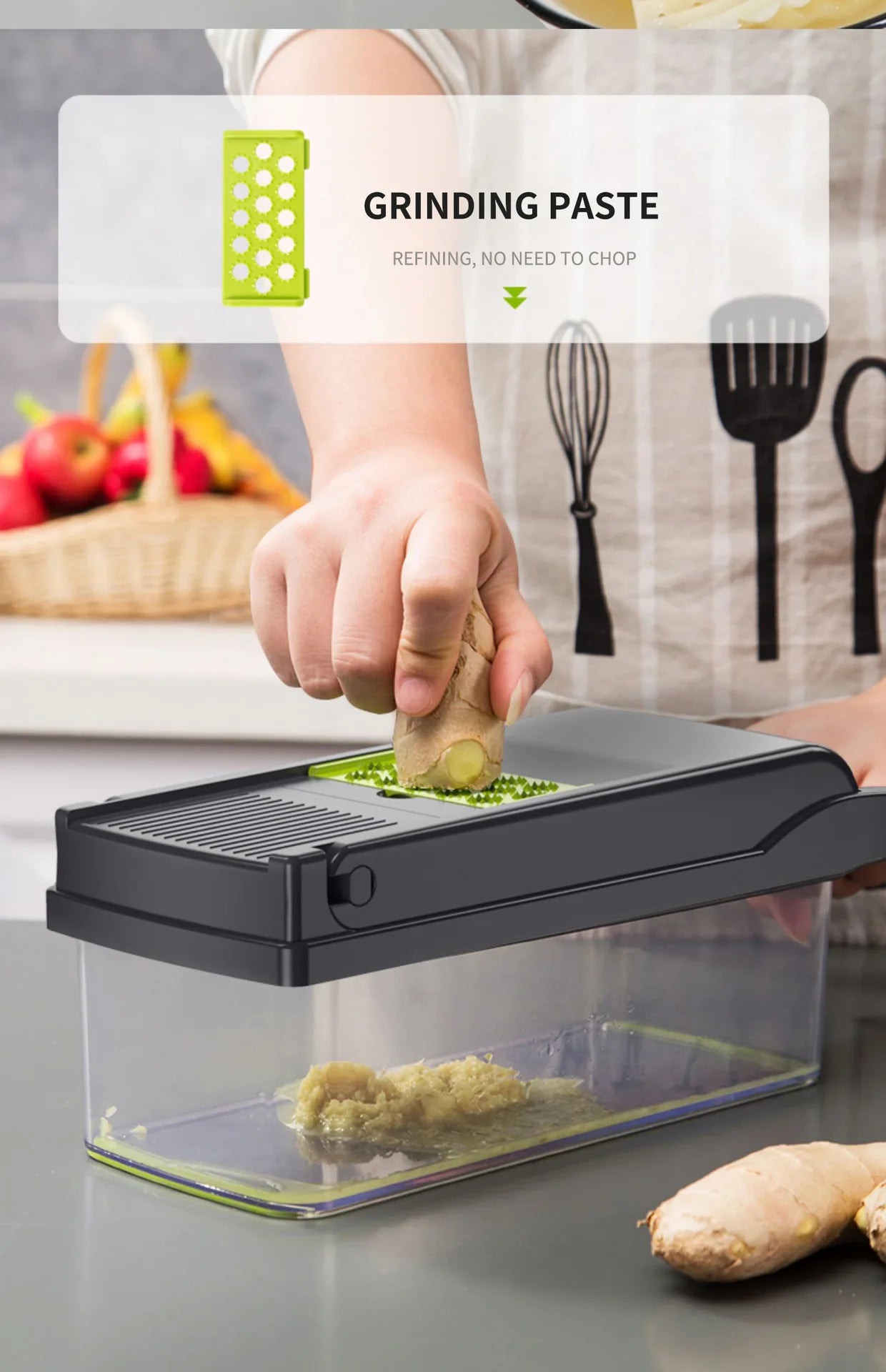 12 in 1 Multifunctional Vegetable Slicer Cutter with Basket Chopper
