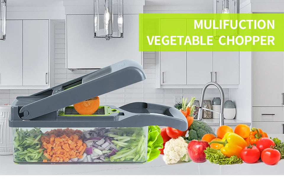 12 in 1 Multifunctional Vegetable Slicer Cutter with Basket Chopper