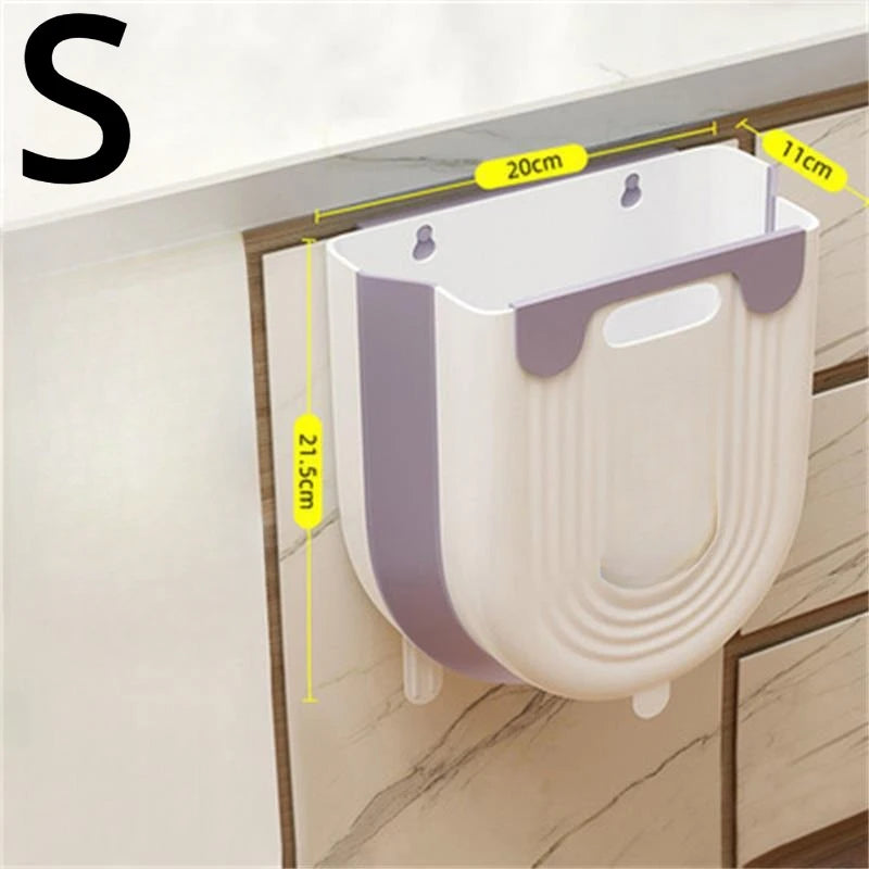 S/L Kitchen Folding Hanging Trash Can Home Bathroom Cabinet Wall Mounted Trash Can Kitchen Accessories