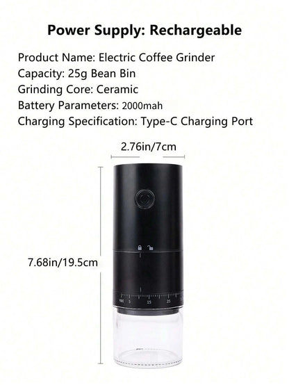 Portable Electric Coffee Grinder 38 Gear Adjustable Bean Grinder