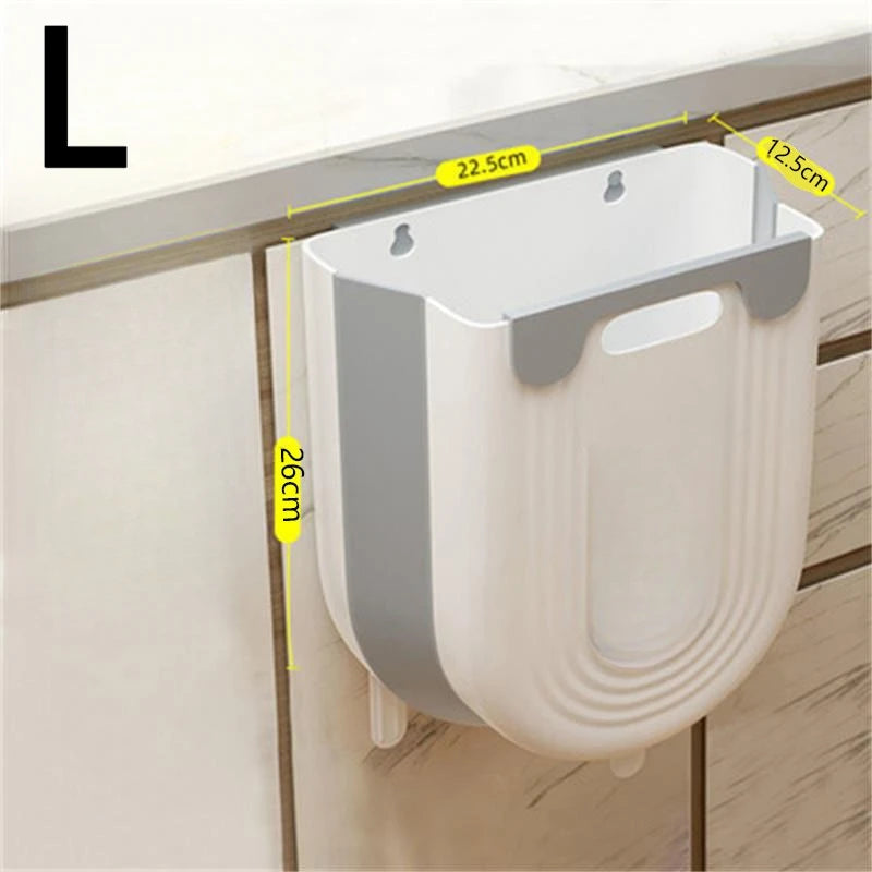 S/L Kitchen Folding Hanging Trash Can Home Bathroom Cabinet Wall Mounted Trash Can Kitchen Accessories