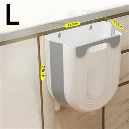 S/L Kitchen Folding Hanging Trash Can Home Bathroom Cabinet Wall Mounted Trash Can Kitchen Accessories