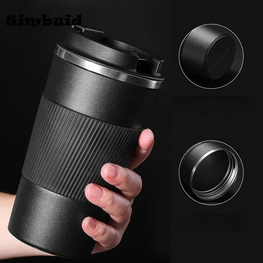 380/510ML Stainless Steel Coffee Cup Non-Slip Travel Thermal Mug